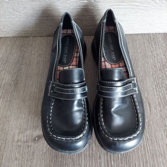 Lower East Side Vintage Black Platform Loafer Size 8 - Picture 3 of 11